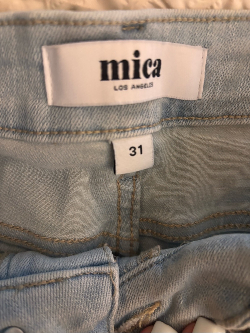 mica Los Angeles Light Wash Denim Jeans - Light Blue